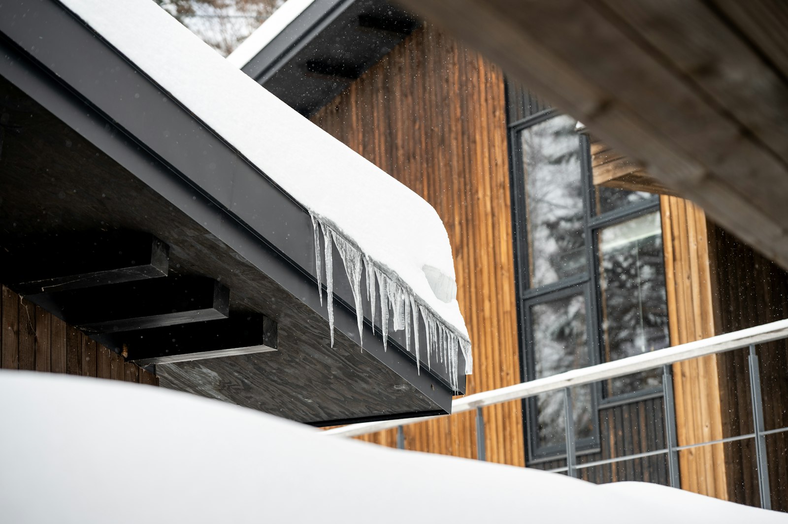 Modern wood-clad custom home exterior